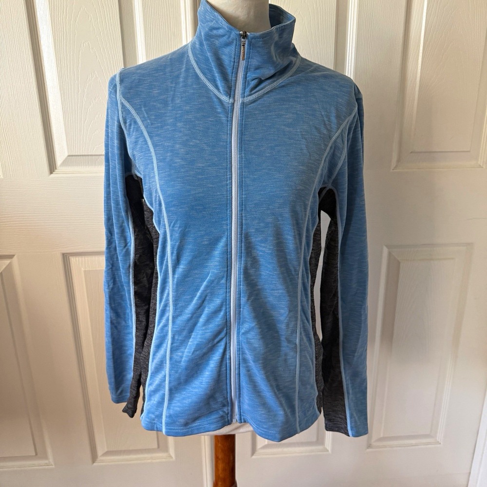KÜHL Moonbeam Jacket Women M Blue Gray Full Zip Tencel Stretch Hiking Pockets